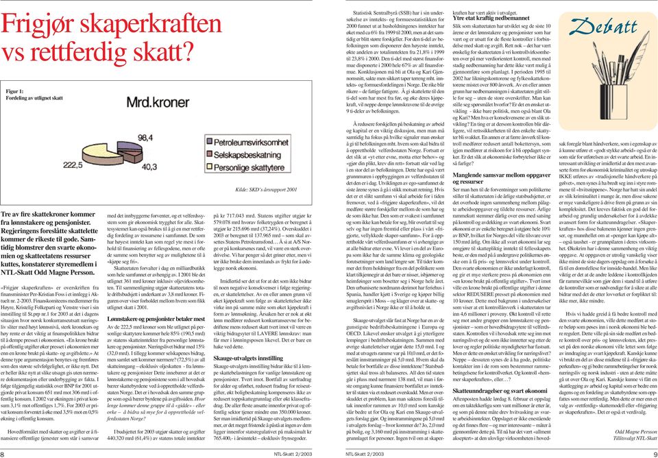 «Frigjør skaperkraften» er overskriften fra finansminister Per-Kristian Foss i et innlegg i Aktuelt nr. 2-2003.