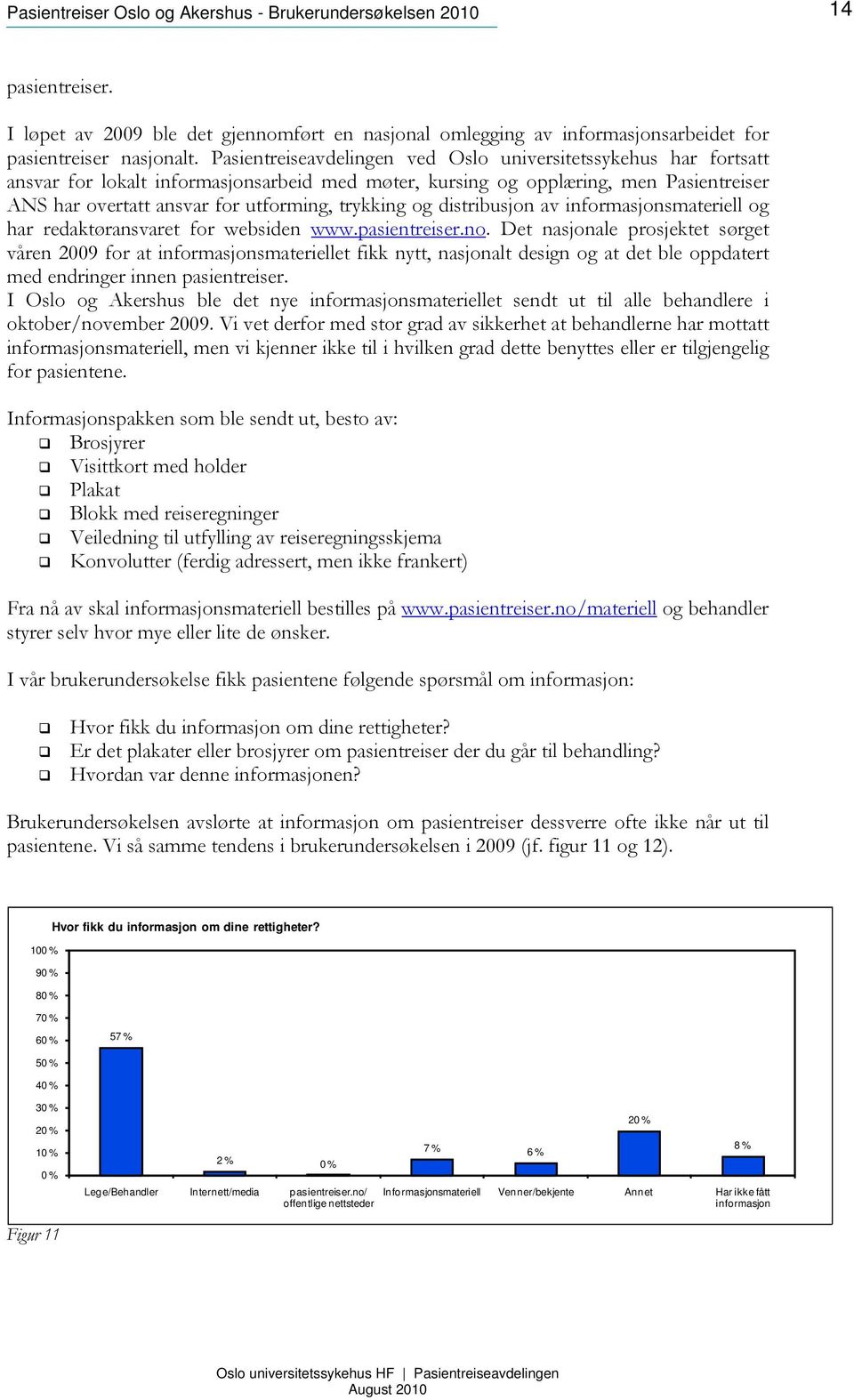 trykking og distribusjon av informasjonsmateriell og har redaktøransvaret for websiden www.pasientreiser.no.