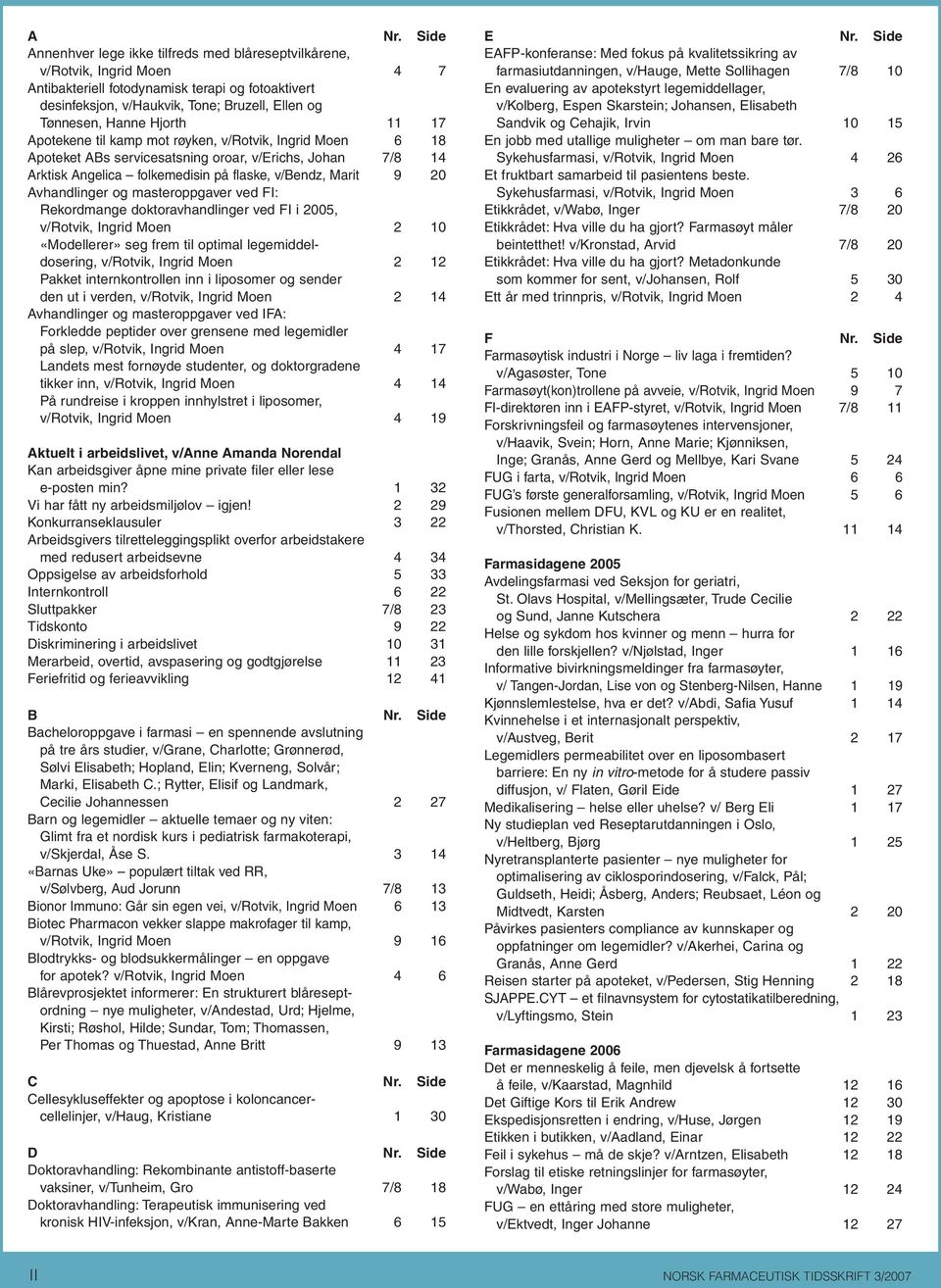 Avhandlinger og masteroppgaver ved FI: Rekordmange doktoravhandlinger ved FI i 2005, v/rotvik, Ingrid Moen 2 10 «Modellerer» seg frem til optimal legemiddeldosering, v/rotvik, Ingrid Moen 2 12 Pakket