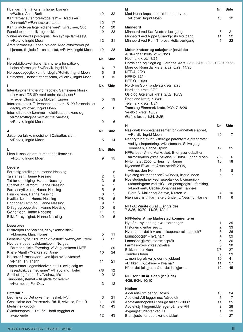 glede for en hel etat, v/rotvik, Ingrid Moen 12 28 H Nr. Side Helsebiblioteket åpnet: En ny æra for pålitelig helseinformasjon? v/rotvik, Ingrid Moen 6 7 Helsepedagogikk kun for deg!