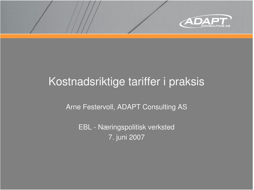 ADAPT Consulting AS EBL -