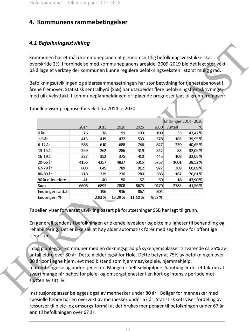 Befolkningsutviklingen og alderssammensetningen har stor betydning for tjenestebehovet i årene fremover.