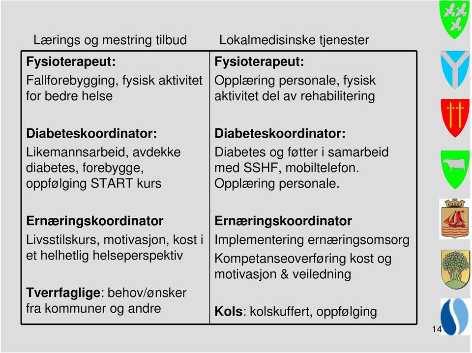 samarbeid med SSHF, mobiltelefon. Opplæring personale.