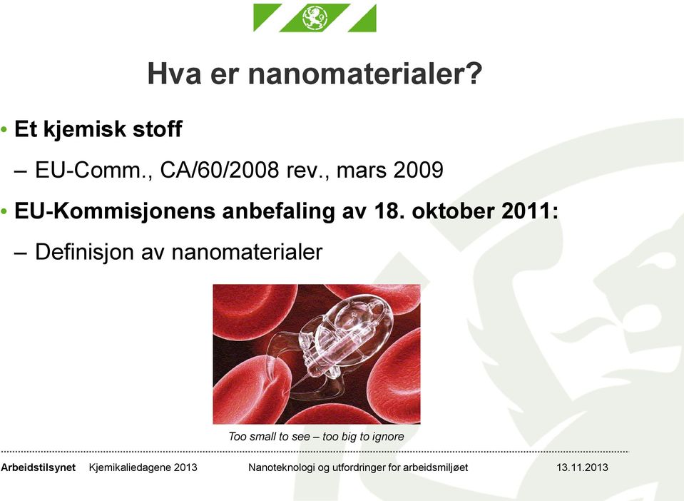 , mars 2009 EU-Kommisjonens anbefaling av 18.