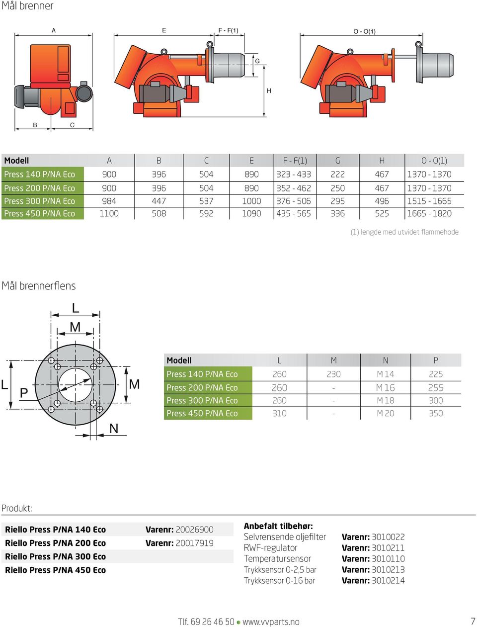 P Press 140 P/NA Eco 260 230 M 14 225 Press 200 P/NA Eco 260 - M 16 255 Press 300 P/NA Eco 260 - M 18 300 Press 450 P/NA Eco 310 - M 20 350 Produkt: Riello Press P/NA 140 Eco Varenr: 20026900 Riello