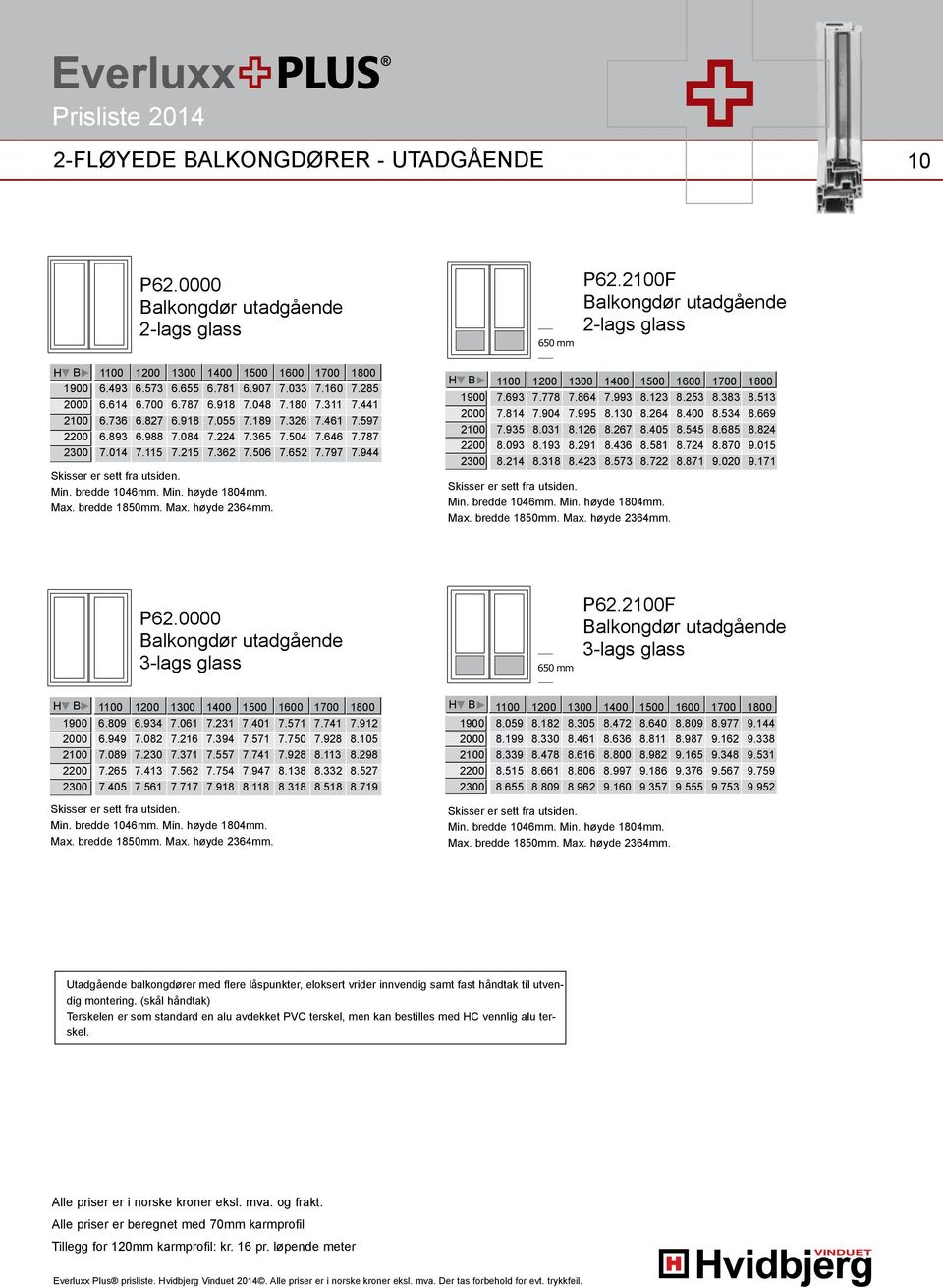 0000 P82.1200 P82.1100 P P62.0000 Balkongdør utadgående Indadgående 2000 6.614 6.700 6.787 sidebundhængte 6.918 7.048 7.180 7.311 Indadgående døre 7.441 2100 6.736 6.827 6.918 7.055 7.189 7.326 7.