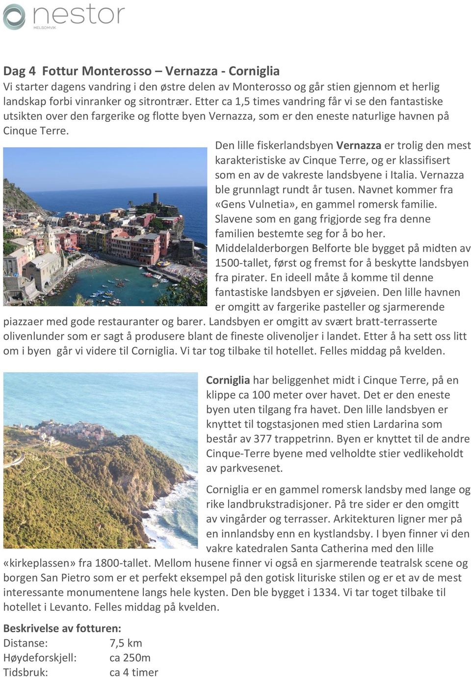 Den lille fiskerlandsbyen Vernazza er trolig den mest karakteristiske av Cinque Terre, og er klassifisert som en av de vakreste landsbyene i Italia. Vernazza ble grunnlagt rundt år tusen.