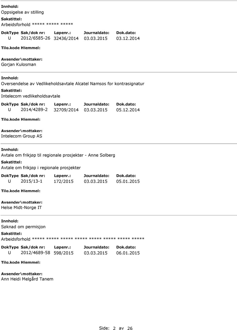 2014 Gorjan Kulosman Oversendelse av Vedlikeholdsavtale Alcatel Namsos for kontrasignatur ntelecom vedlikeholdsavtale