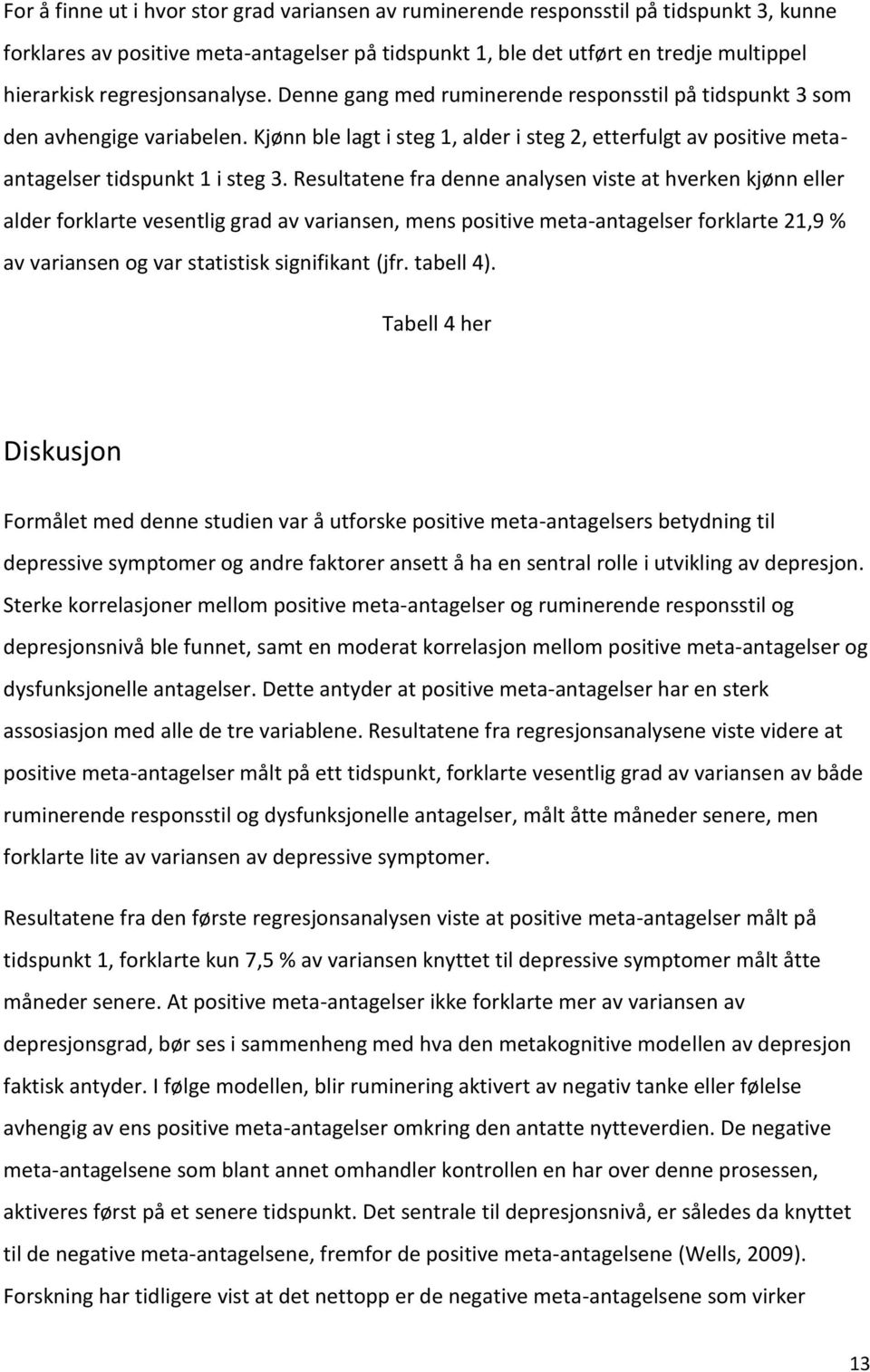 Kjønn ble lagt i steg 1, alder i steg 2, etterfulgt av positive metaantagelser tidspunkt 1 i steg 3.