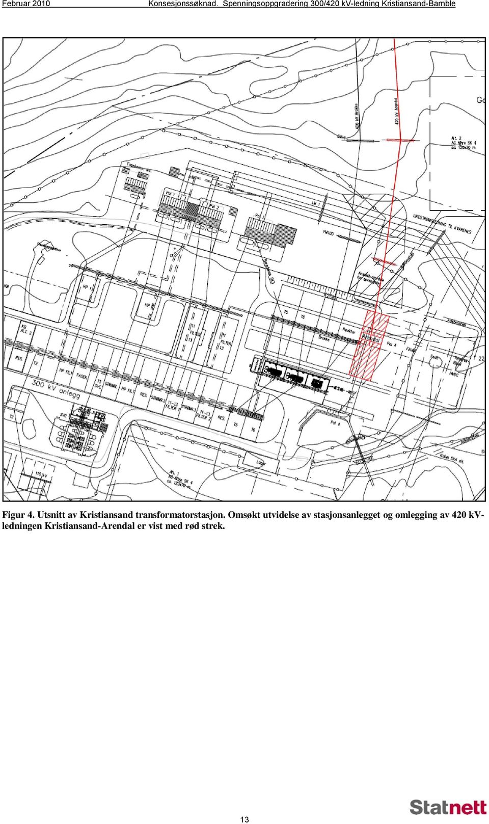 Figur 4. Utsnitt av Kristiansand transformatorstasjon.