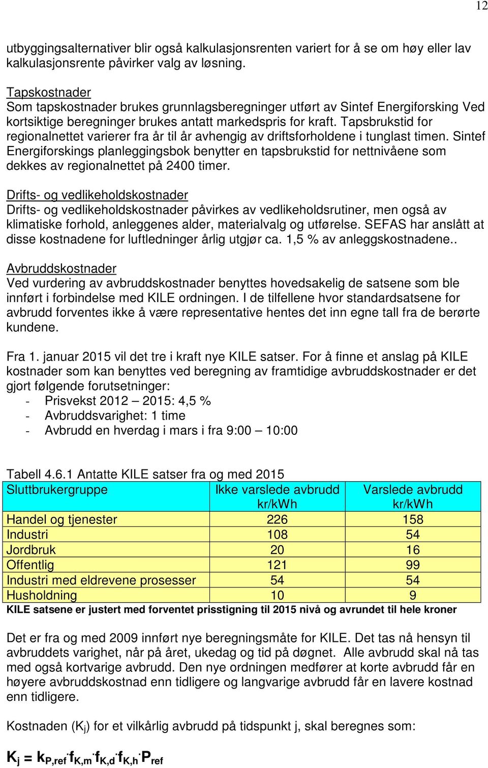 Tapsbrukstid for regionalnettet varierer fra år til år avhengig av driftsforholdene i tunglast timen.