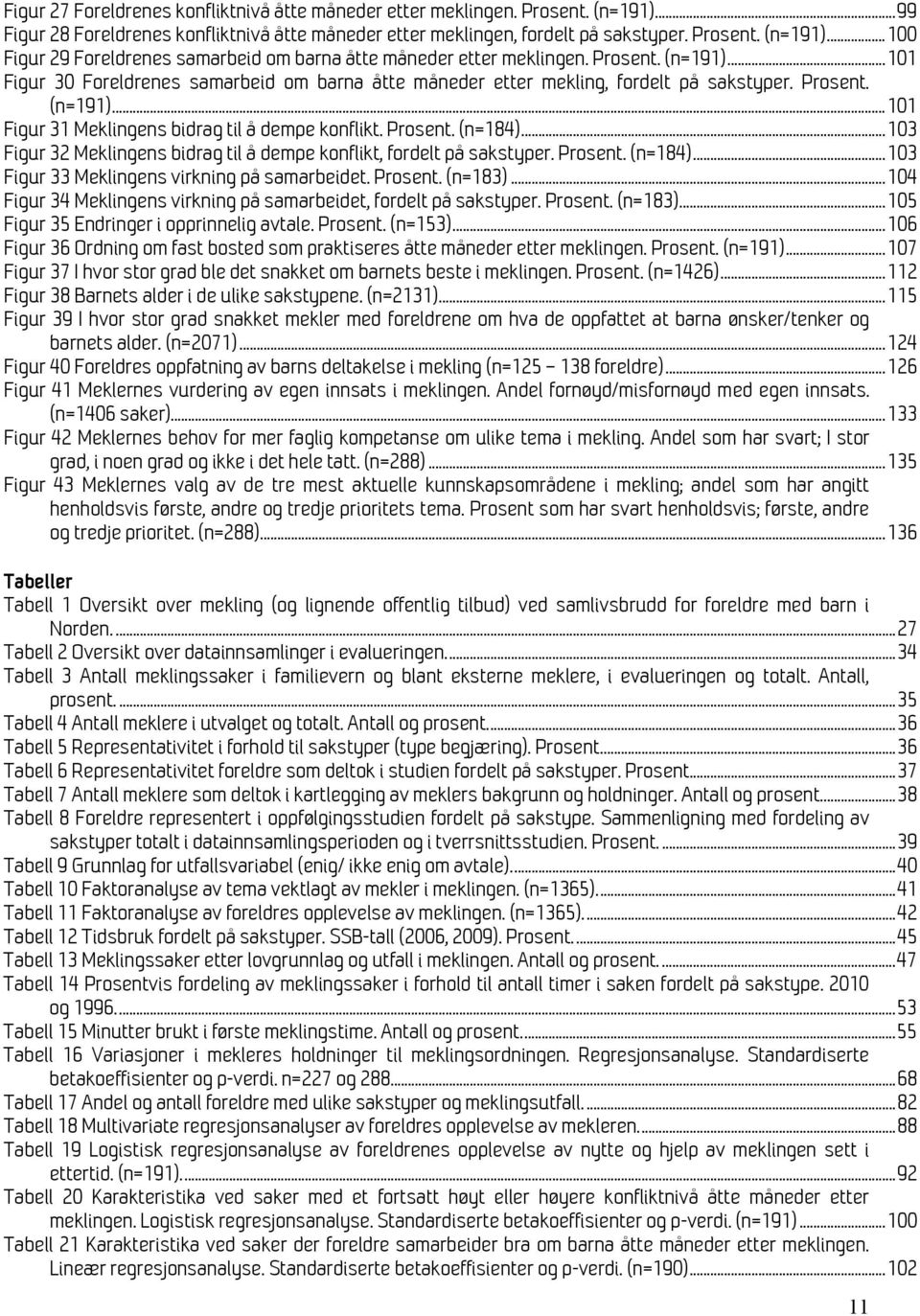 .. 103 Figur 32 Meklingens bidrag til å dempe konflikt, fordelt på sakstyper. Prosent. (n=184)... 103 Figur 33 Meklingens virkning på samarbeidet. Prosent. (n=183).