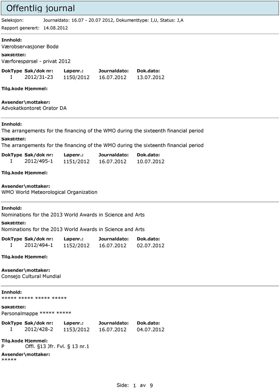 sixteenth financial period 2012/495-1 1151/2012 16.07.