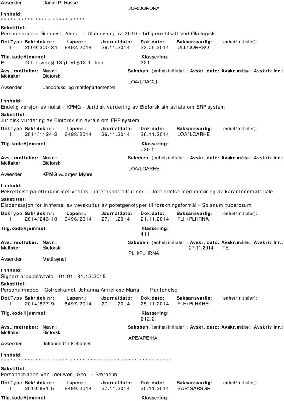 system I 2014/1124-2 6493/2014 26.11.2014 26.11.2014 LOA/LOARHE 020.