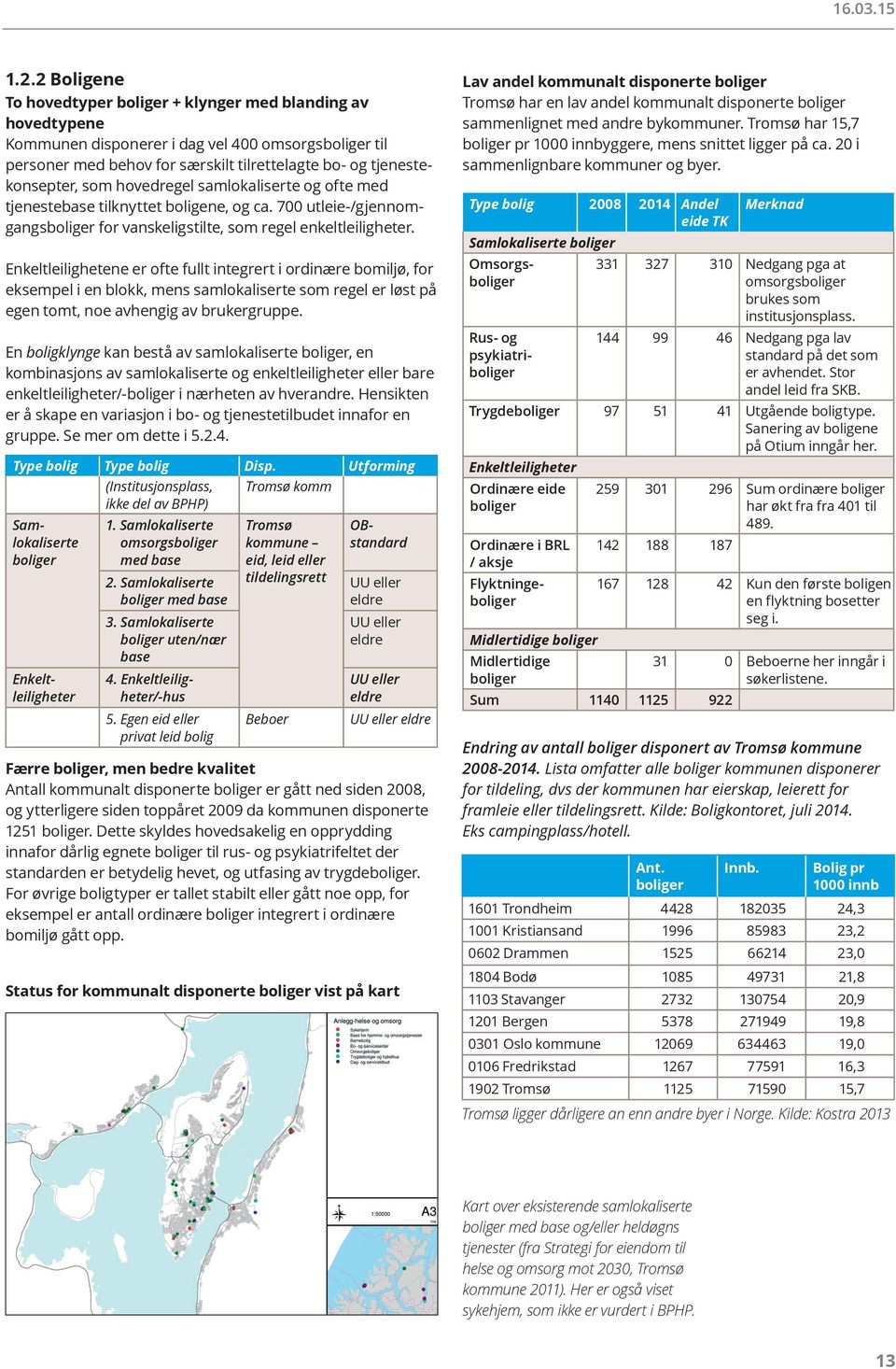 hovedregel samlokaliserte og ofte med tjenestebase tilknyttet boligene, og ca. 700 utleie-/gjennomgangsboliger for vanskeligstilte, som regel enkeltleiligheter.