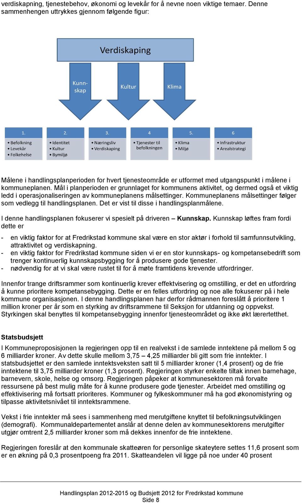 Mål i planperioden er grunnlaget for kommunens aktivitet, og dermed også et viktig ledd i operasjonaliseringen av kommuneplanens målsettinger.