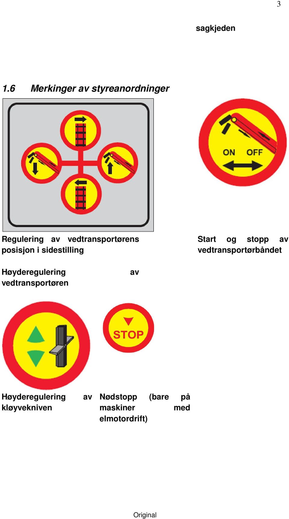 posisjon i sidestilling Start og stopp av vedtransportørbåndet