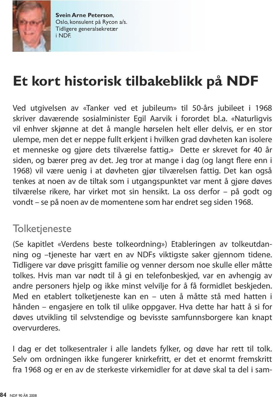 eblikk på NDF Ved utgivelsen av