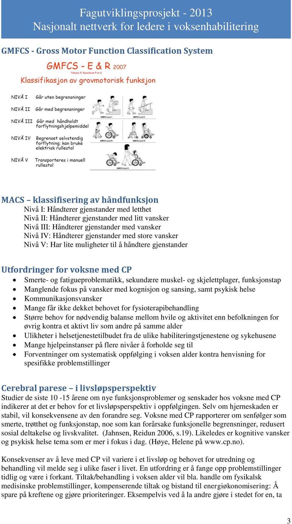 sekundære muskel- og skjelettplager, funksjonstap Manglende fokus på vansker med kognisjon og sansing, samt psykisk helse Kommunikasjonsvansker Mange får ikke dekket behovet for fysioterapibehandling