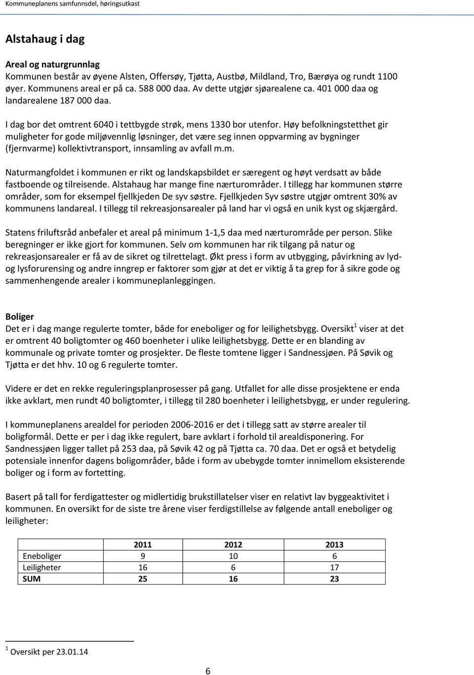 Høy befolkningstetthet gir muligheter for gode miljøvennlig løsninger, det være seg innen oppvarming av bygninger (fjernvarme) kollektivtransport, innsamling av avfall m.m. Naturmangfoldet i kommunen er rikt og landskapsbildet er særegent og høyt verdsatt av både fastboende og tilreisende.