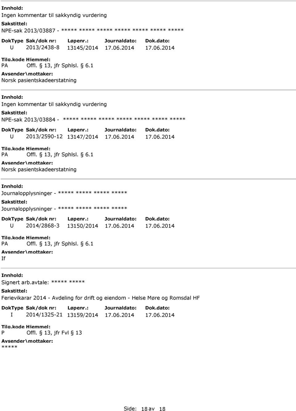 Journalopplysninger - Journalopplysninger - 2014/2868-3 13150/2014 f Signert arb.