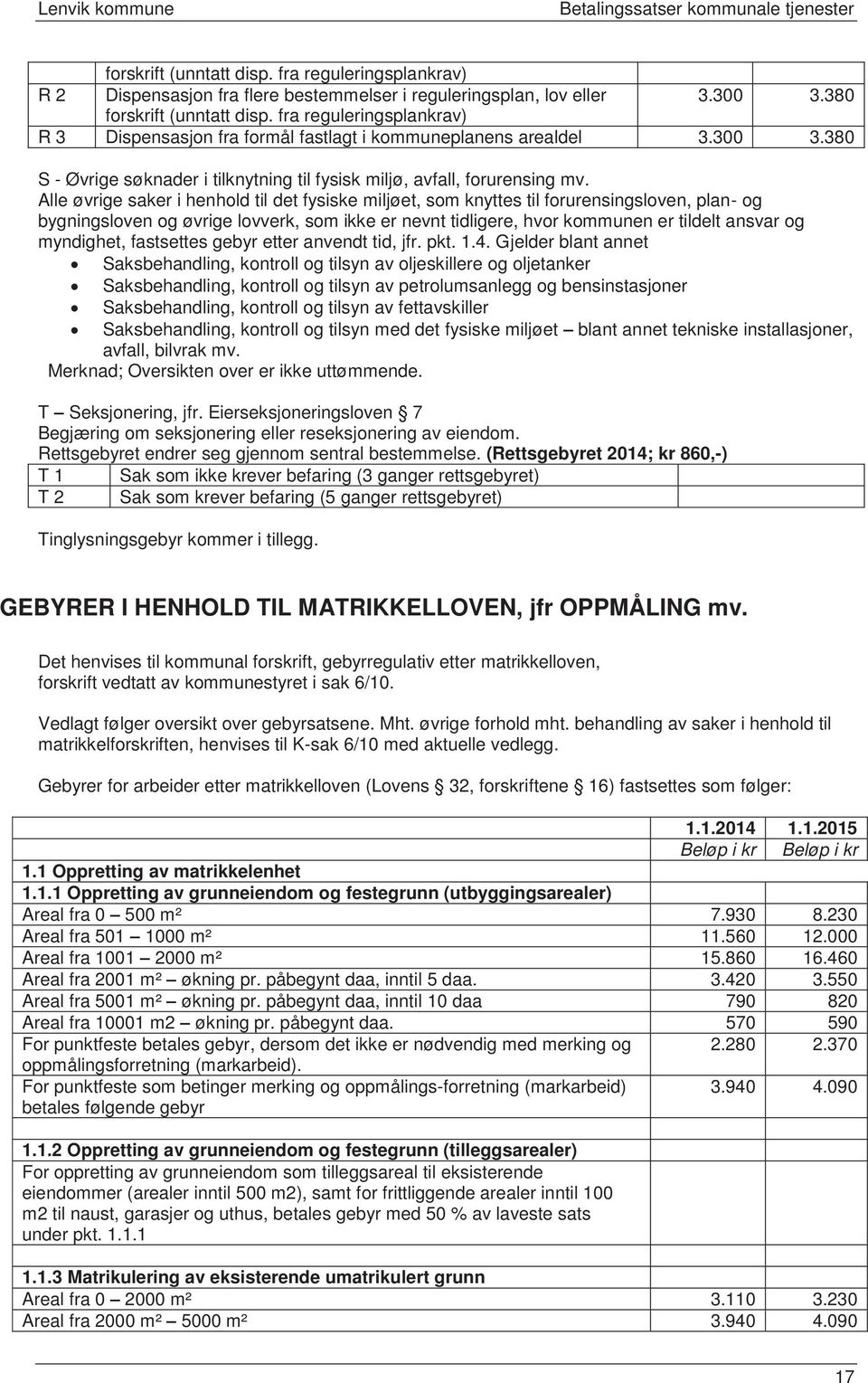 Alle øvrige saker i henhold til det fysiske miljøet, som knyttes til forurensingsloven, plan- og bygningsloven og øvrige lovverk, som ikke er nevnt tidligere, hvor kommunen er tildelt ansvar og