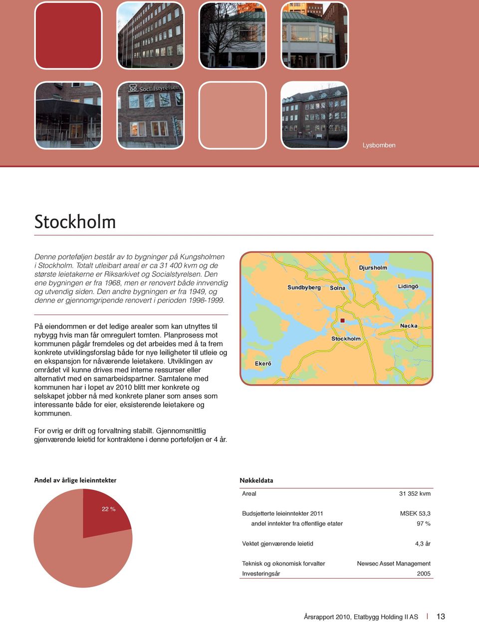 På eiendommen er det ledige arealer som kan utnyttes til nybygg hvis man får omregulert tomten.