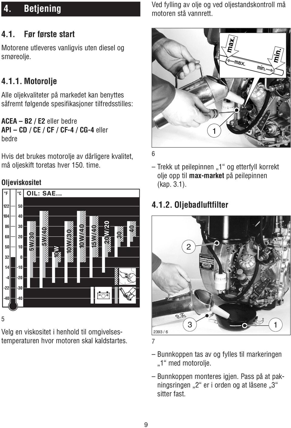 .. Motorolje Alle oljekvaliteter på markedet kan benyttes såfremt følgende spesifikasjoner tilfredsstilles: ACEA B2 / E2 eller bedre API CD / CE / CF / CF-4 / CG-4 eller bedre Hvis det brukes