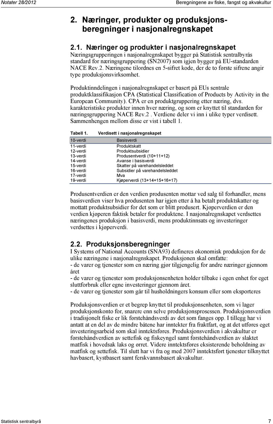 Næringer og produkter i nasjonalregnskapet Næringsgrupperingen i nasjonalregnskapet bygger på Statistisk sentralbyrås standard for næringsgruppering (SN2007) som igjen bygger på EU-standarden NACE