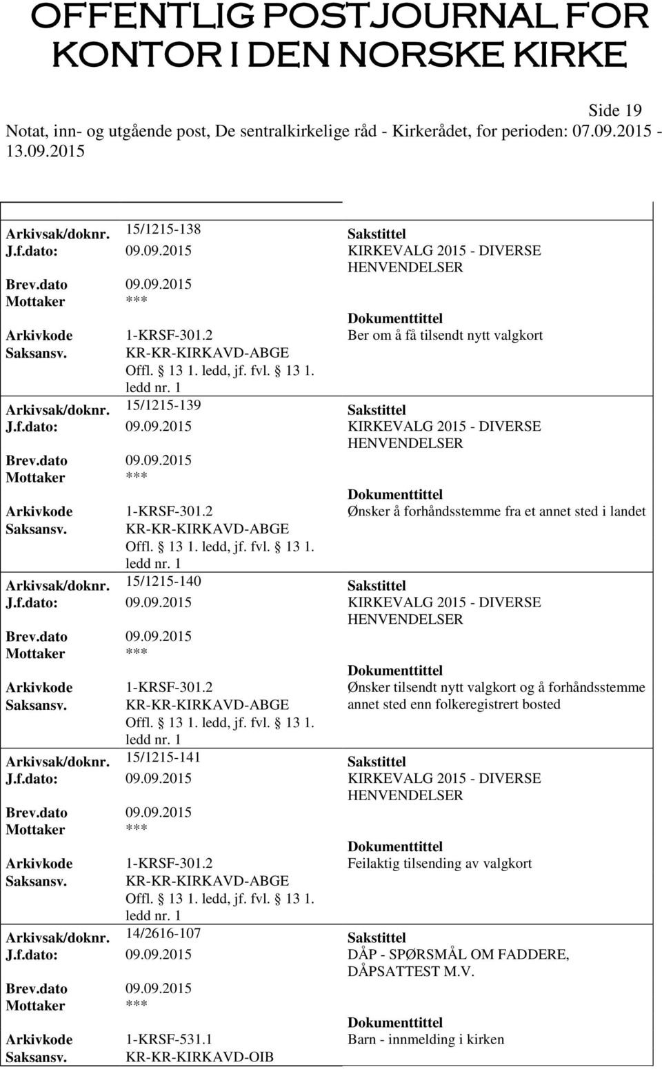 2 Ønsker tilsendt nytt valgkort og å forhåndsstemme annet sted enn folkeregistrert bosted Arkivsak/doknr. 15/1215-141 Sakstittel Arkivkode 1-KRSF-301.