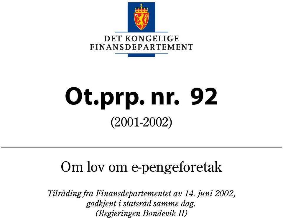 Finansdepartementet av 14.