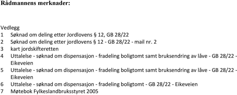 2 3 kart jordskifteretten 4 Uttalelse - søknad om dispensasjon - fradeling boligtomt samt bruksendring av låve - GB 28/22 -