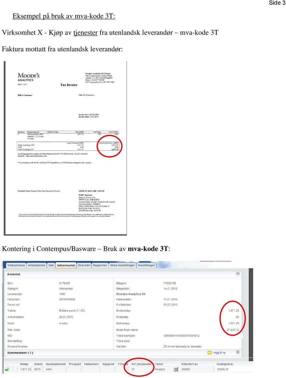 mva-kode 3T Faktura mottatt fra utenlandsk