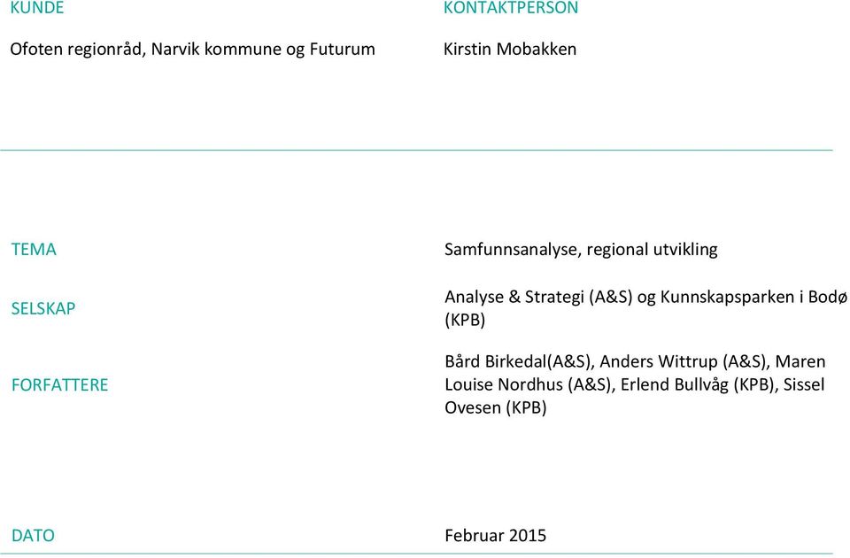 (A&S) og Kunnskapsparken i Bodø (KPB) Bård Birkedal(A&S), Anders Wittrup (A&S),