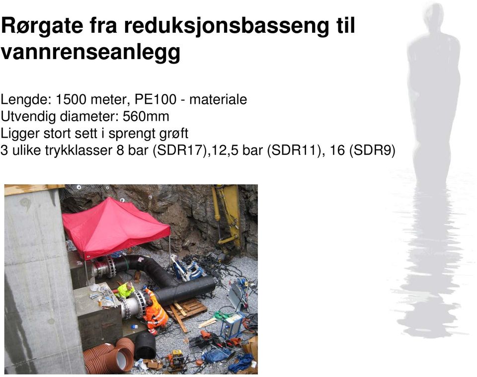 diameter: 560mm Ligger stort sett i sprengt grøft 3