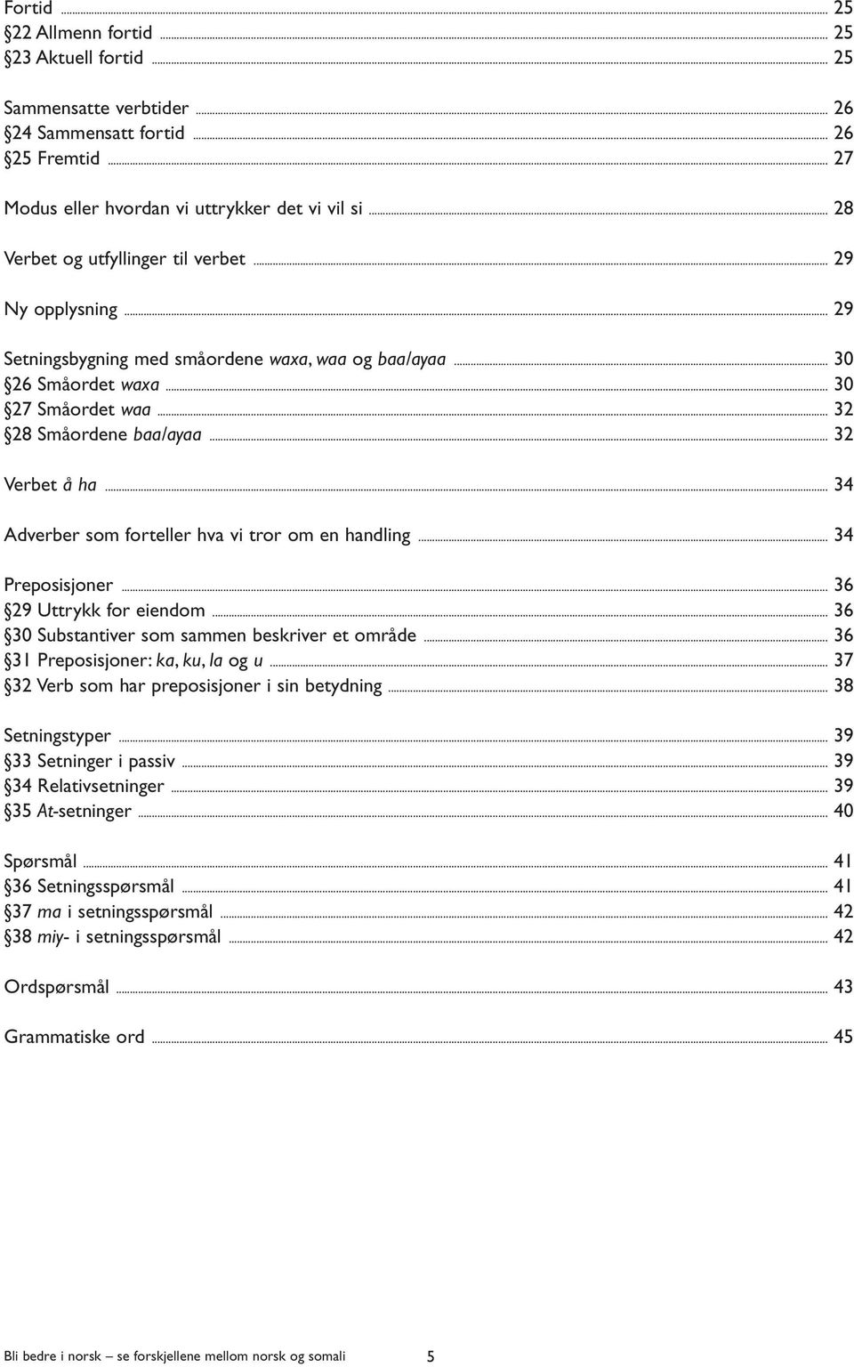 .. 32 Verbet å ha... 34 Adverber som forteller hva vi tror om en handling... 34 Preposisjoner... 36 29 Uttrykk for eiendom... 36 30 Substantiver som sammen beskriver et område.