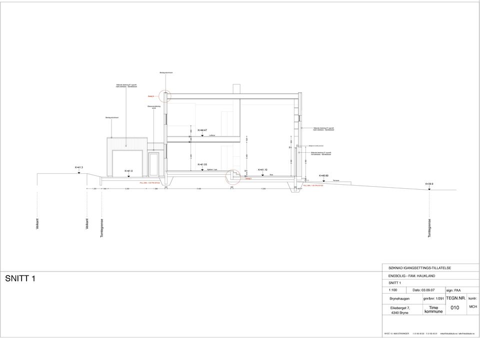 kledning 3" nyprofil hvit dekkbeis - fabrikkbeiset Kjøkken / spis 40 410 40 Stue 2 400 450 2 K+40.