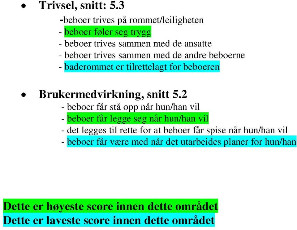 de andre beboerne - baderommet er tilrettelagt for beboeren Brukermedvirkning, snitt 5.