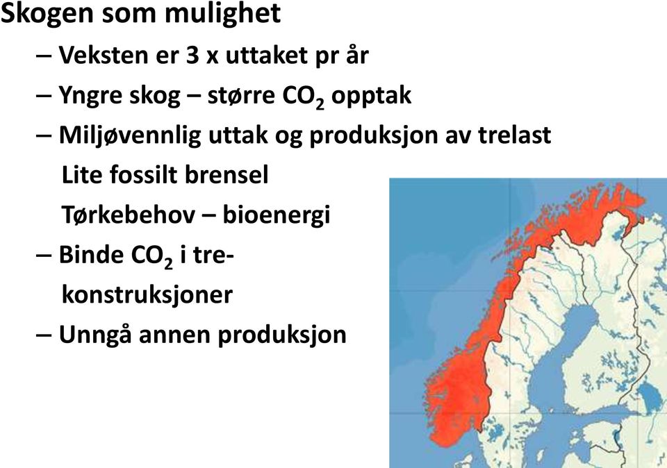 produksjon av trelast Lite fossilt brensel Tørkebehov