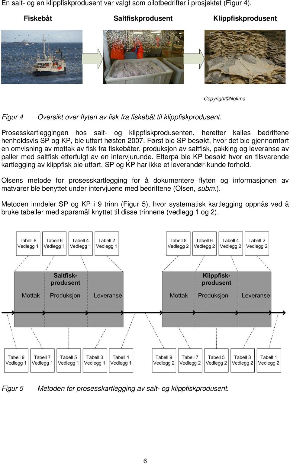 Prosesskartleggingen hos salt- og klippfiskprodusenten, heretter kalles bedriftene henholdsvis SP og KP, ble utført høsten 2007.