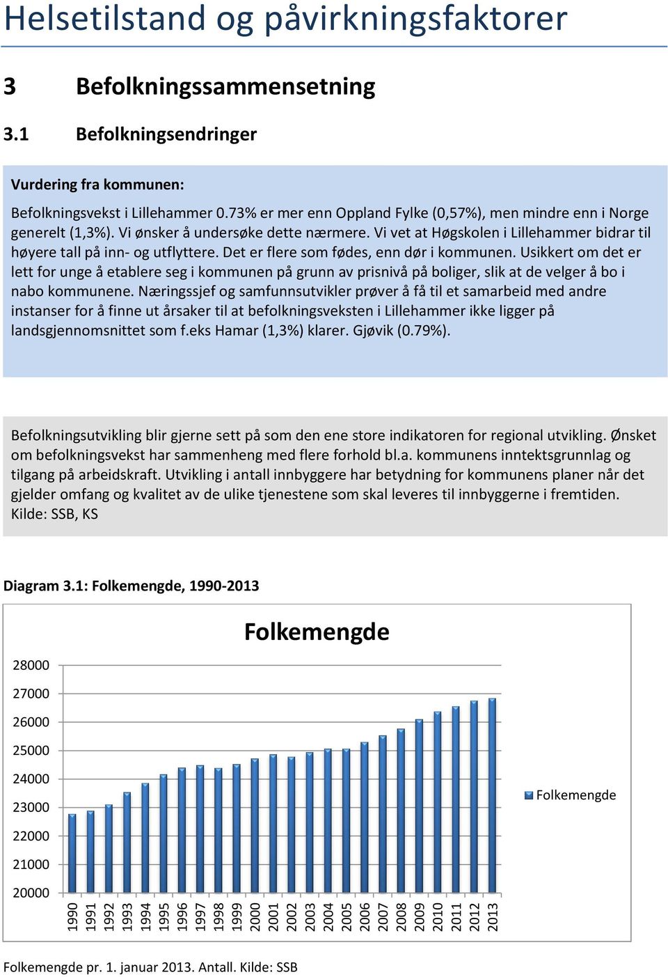 Vi vet at Høgskolen i Lillehammer bidrar til høyere tall på inn- og utflyttere. Det er flere som fødes, enn dør i kommunen.