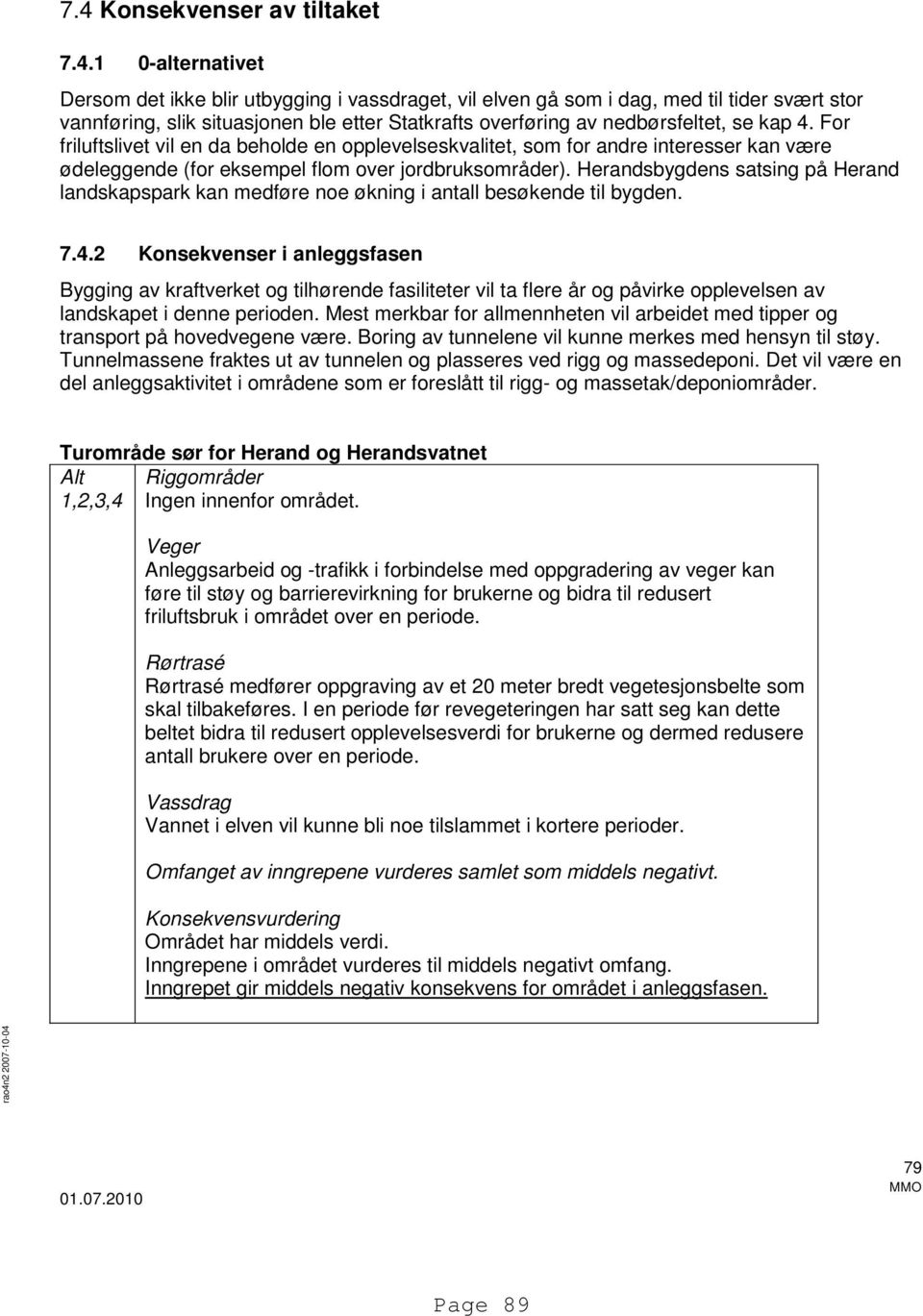 Herandsbygdens satsing på Herand landskapspark kan medføre noe økning i antall besøkende til bygden. 7.4.