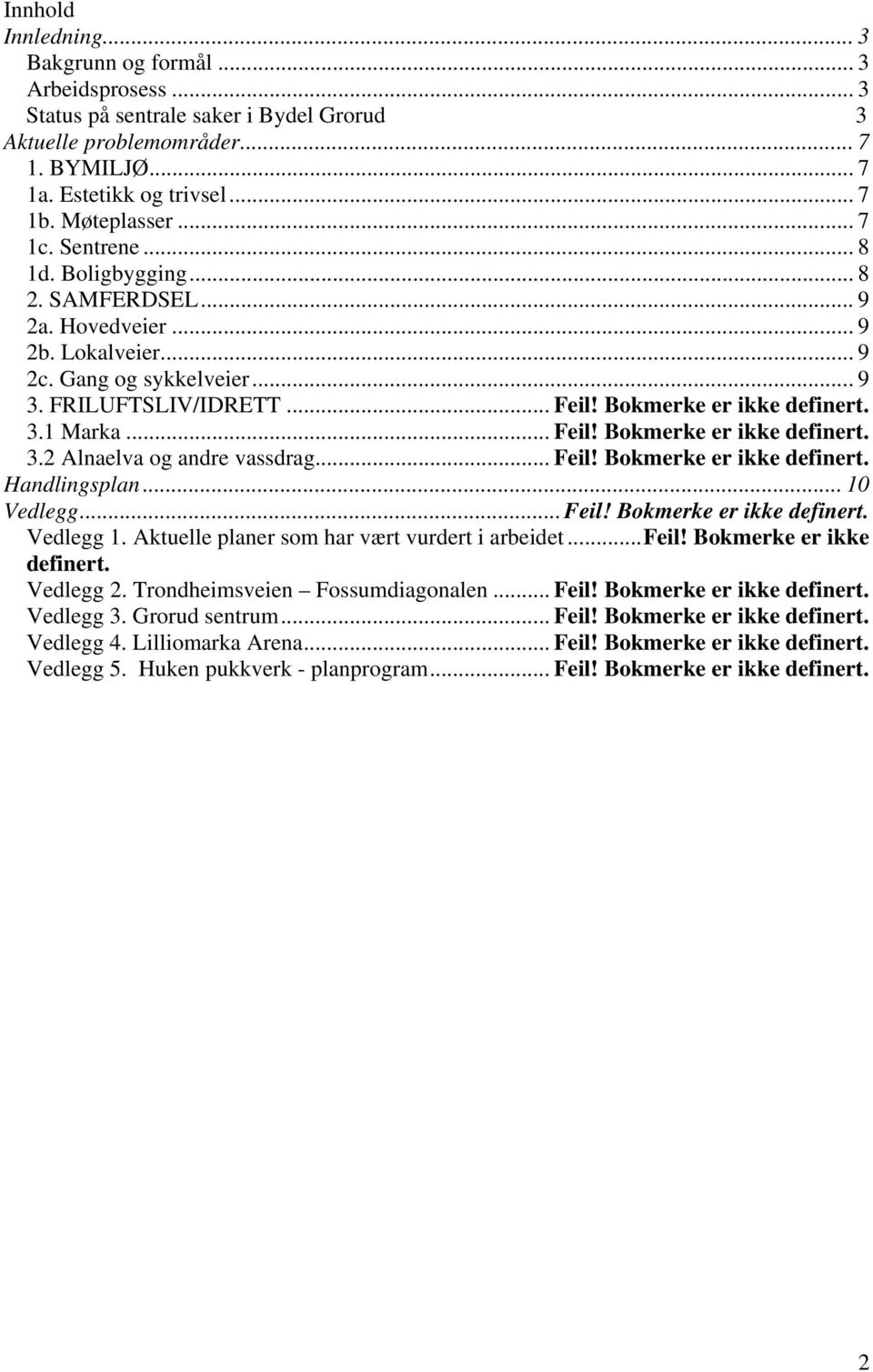 .. Feil! Bokmerke er ikke definert. 3.2 Alnaelva og andre vassdrag... Feil! Bokmerke er ikke definert. Handlingsplan... 10 Vedlegg...Feil! Bokmerke er ikke definert. Vedlegg 1.