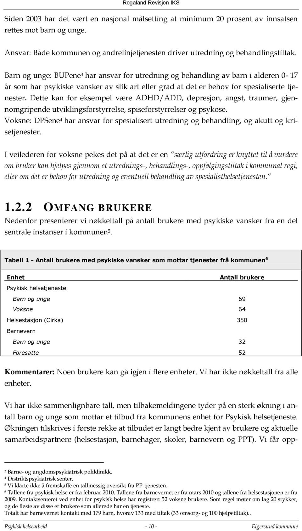 Dette kan for eksempel være ADHD/ADD, depresjon, angst, traumer, gjennomgripende utviklingsforstyrrelse, spiseforstyrrelser og psykose.