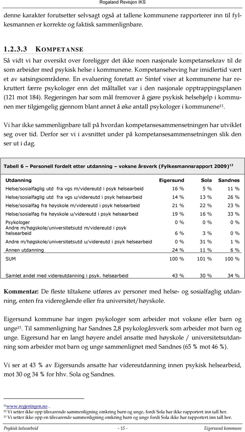 Kompetanseheving har imidlertid vært et av satsingsområdene.