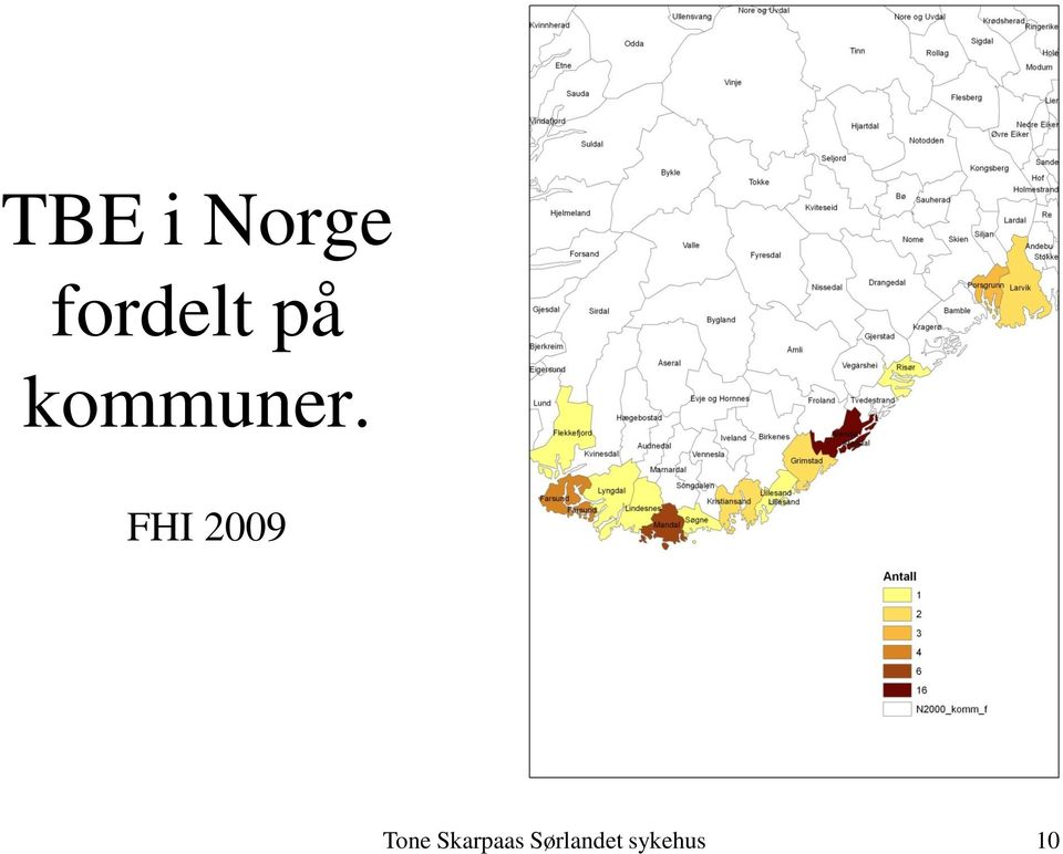 fordelt på