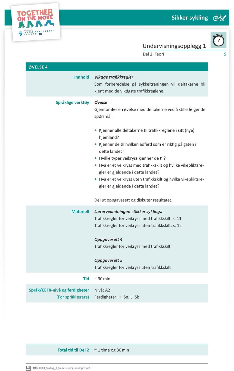 Kjenner de til hvilken adferd som er riktig på gaten i dette landet? Hvilke typer veikryss kjenner de til? Hva er et veikryss med trafikkskilt og hvilke vikepliktsregler er gjeldende i dette landet?