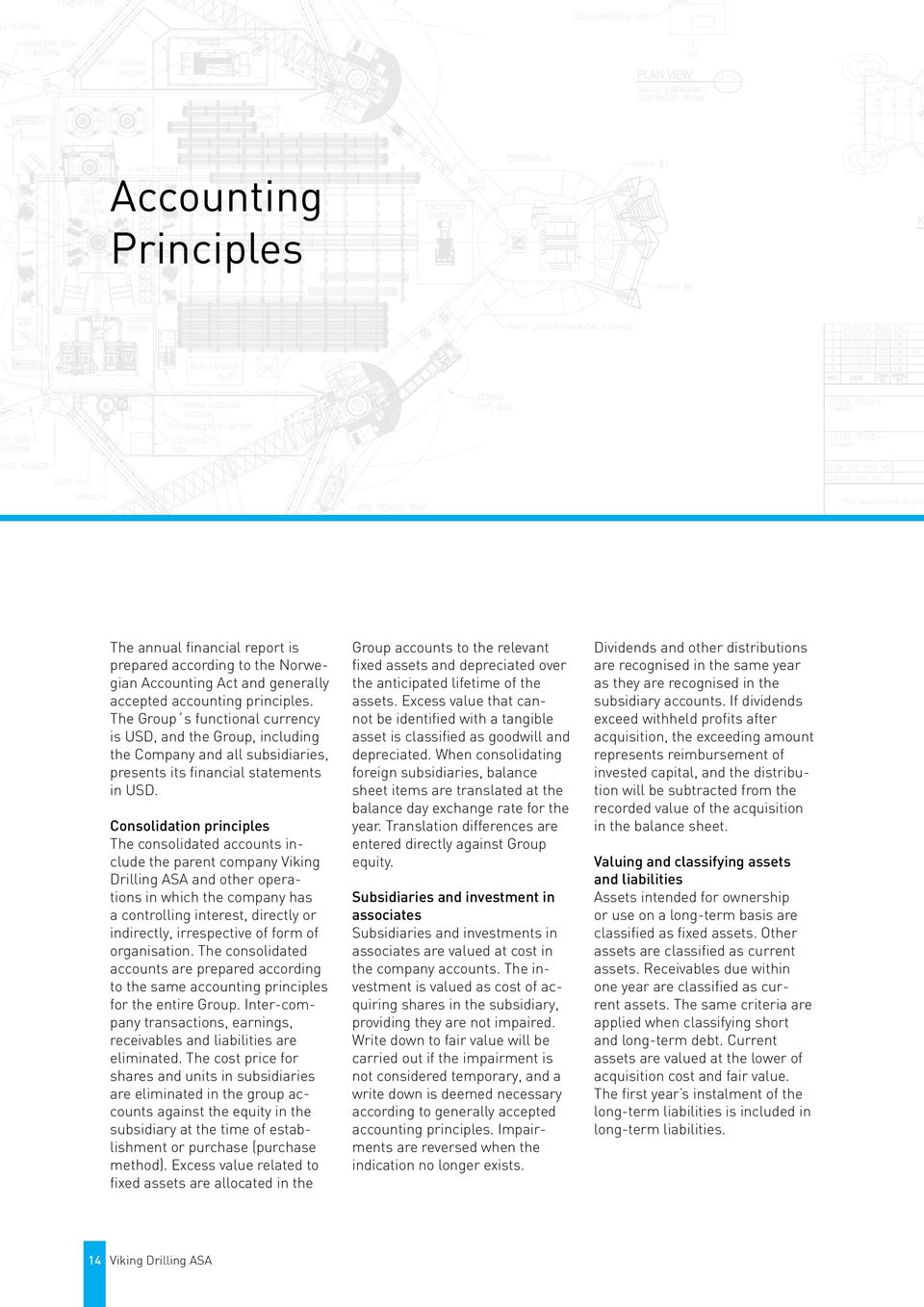 Consolidation principles The consolidated accounts include the parent company Viking Drilling ASA and other operations in which the company has a controlling interest, directly or indirectly,