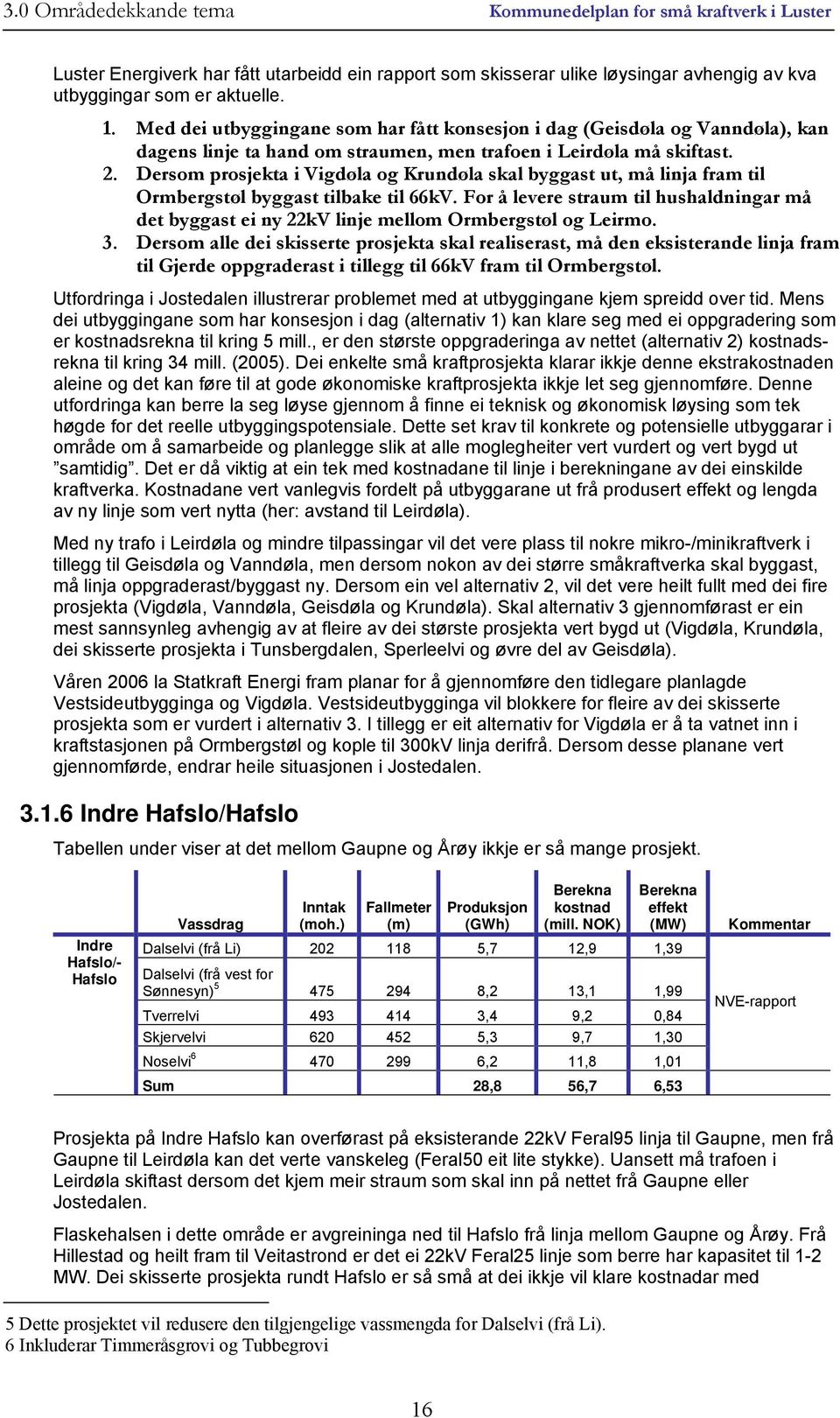 Dersom prosjekta i Vigdøla og Krundøla skal byggast ut, må linja fram til Ormbergstøl byggast tilbake til 66kV.