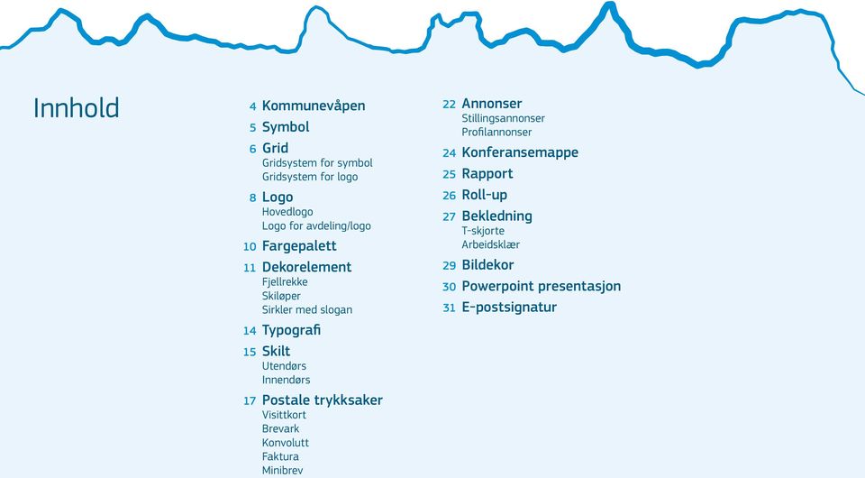 Innendørs 17 Postale trykksaker Visittkort Brevark Konvolutt Faktura Minibrev 22 Annonser Stillingsannonser